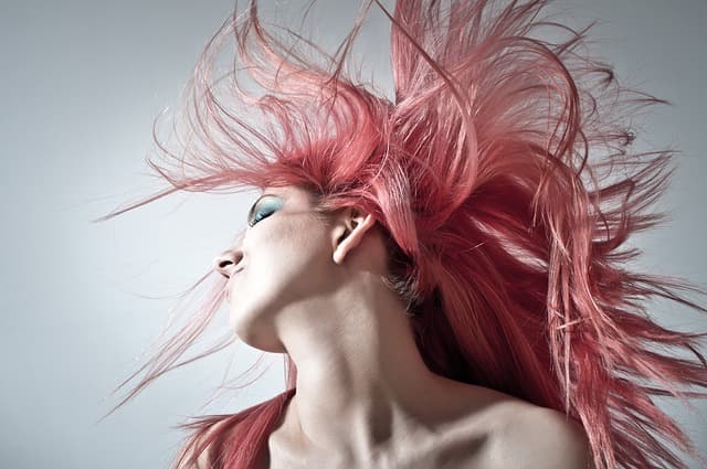 ピンクの髪の女性の画像